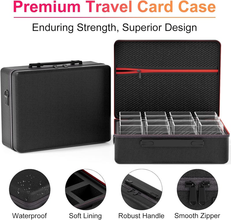 Proijeut Card Deck Box with Portable Case, 12 Pack Clear Commander Deck Box with 12 Dividers, Holds 1200+ Double Sleeved Cards, Fit for MTG, YuGiOh, TCG - Image 4